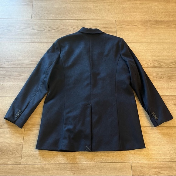NWT Talbots Navy Blue Long Brushed Wool Blend Jacket Blazer Size 14 - Picture 6 of 6